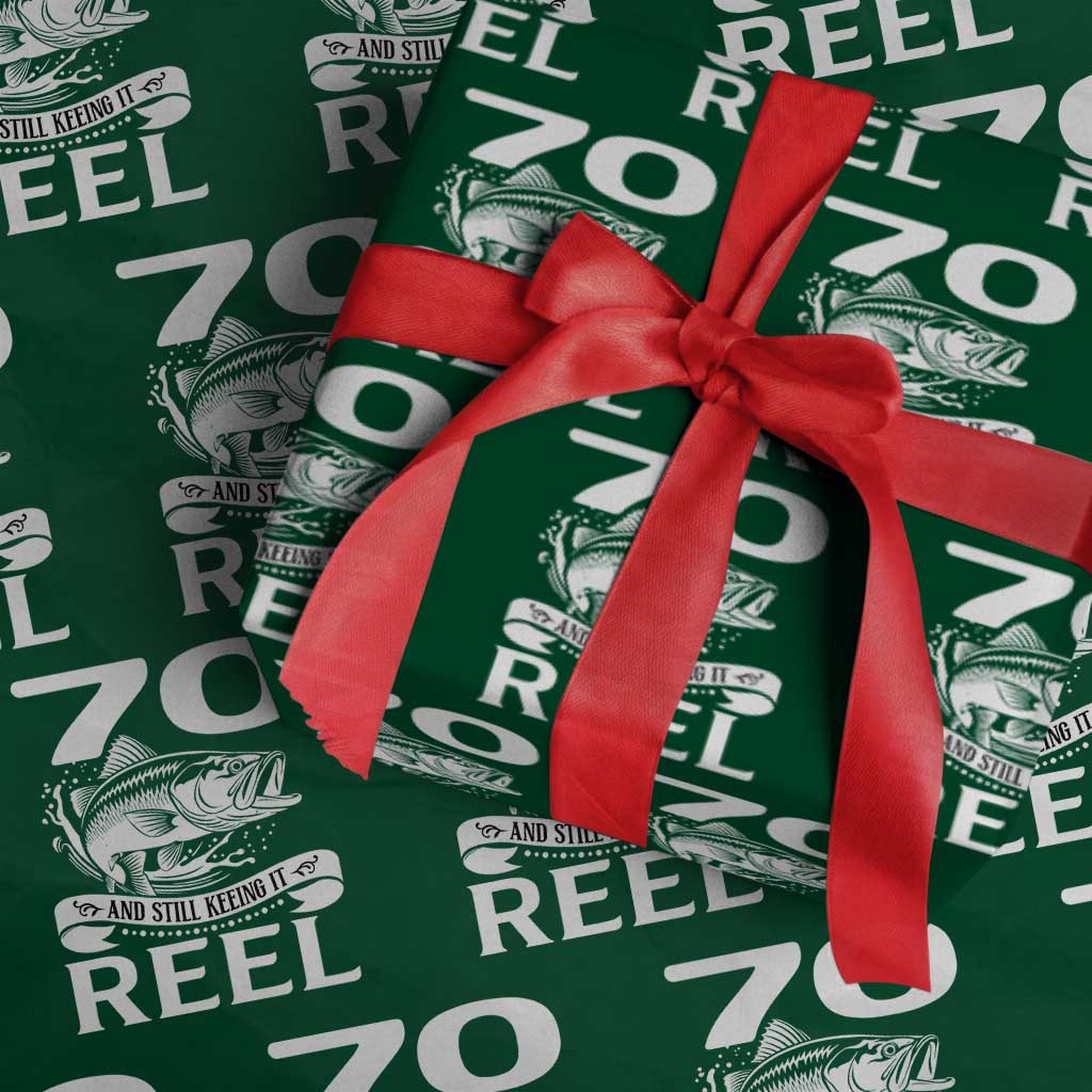 Still Keeping It Reel At 70 Wrapping Paper Roll Fisherman Birthday Gift