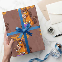 Still Not Joining A Gym Lunar New Year Wrapping Paper Roll Funny Horse Eating Ramen - Wonder Print Shop