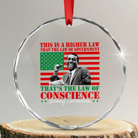 Stokely Carmichael Crystal Glass Ornament That's The Law Of Conscience American Flag