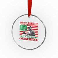 Stokely Carmichael Crystal Glass Ornament That's The Law Of Conscience American Flag