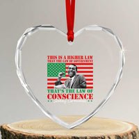 Stokely Carmichael Heart Crystal Glass Ornament That's The Law Of Conscience American Flag
