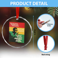 Stokely Carmichael Quote Crystal Glass Ornament You Can Have Injustice And Have Peace And Be Enslaved