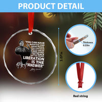 Stokely Carmichael Quote Crystal Glass Ornament You Can Have Injustice And Have Peace And Be Enslaved Black History Month