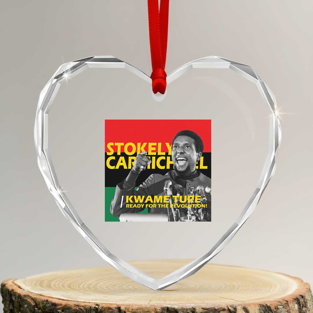 Stokely Carmichael Quote Heart Crystal Glass Ornament Ready For The Revolution Black History Month