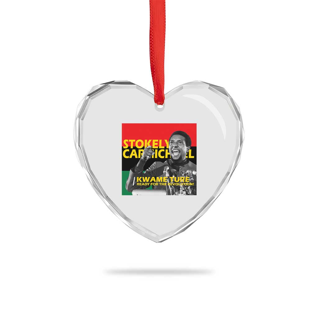 Stokely Carmichael Quote Heart Crystal Glass Ornament Ready For The Revolution Black History Month