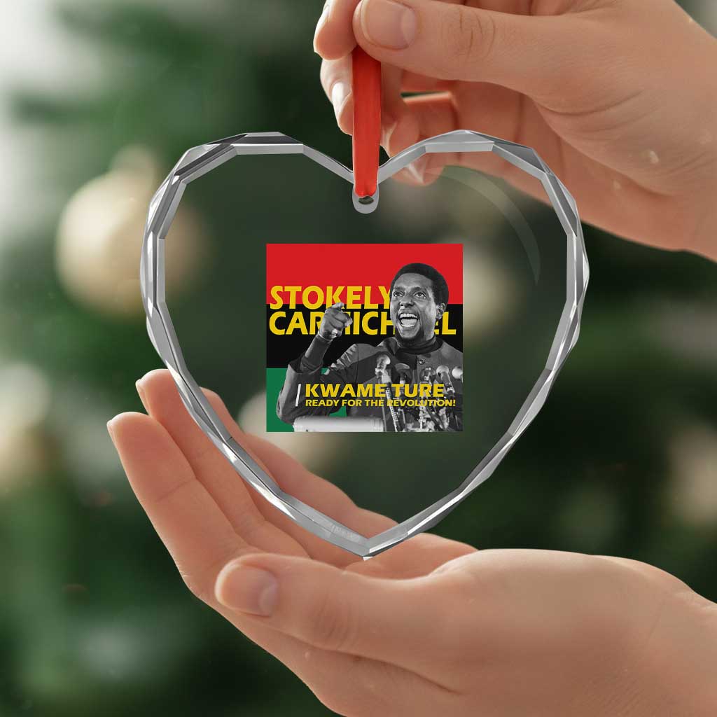 Stokely Carmichael Quote Heart Crystal Glass Ornament Ready For The Revolution Black History Month