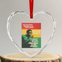 Stokely Carmichael Quote Heart Crystal Glass Ornament You Can Have Injustice And Have Peace And Be Enslaved