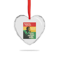 Stokely Carmichael Quote Heart Crystal Glass Ornament You Can Have Injustice And Have Peace And Be Enslaved