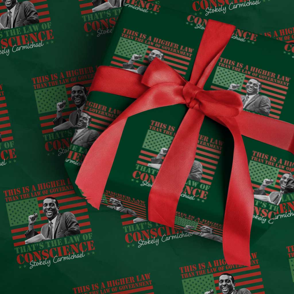Stokely Carmichael Wrapping Paper Roll That's The Law Of Conscience American Flag