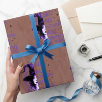 Stop Domestic Violence Wrapping Paper Roll Purple Ribbon Witch Graphic Witchy Feminist