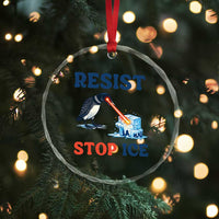 Stop ICE Crystal Glass Ornament Minnesota Resist Anti ICE Immigration Protest