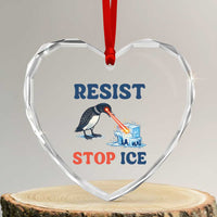 Stop ICE Heart Crystal Glass Ornament Minnesota Resist Anti ICE Immigration Protest