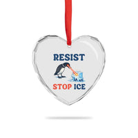 Stop ICE Heart Crystal Glass Ornament Minnesota Resist Anti ICE Immigration Protest