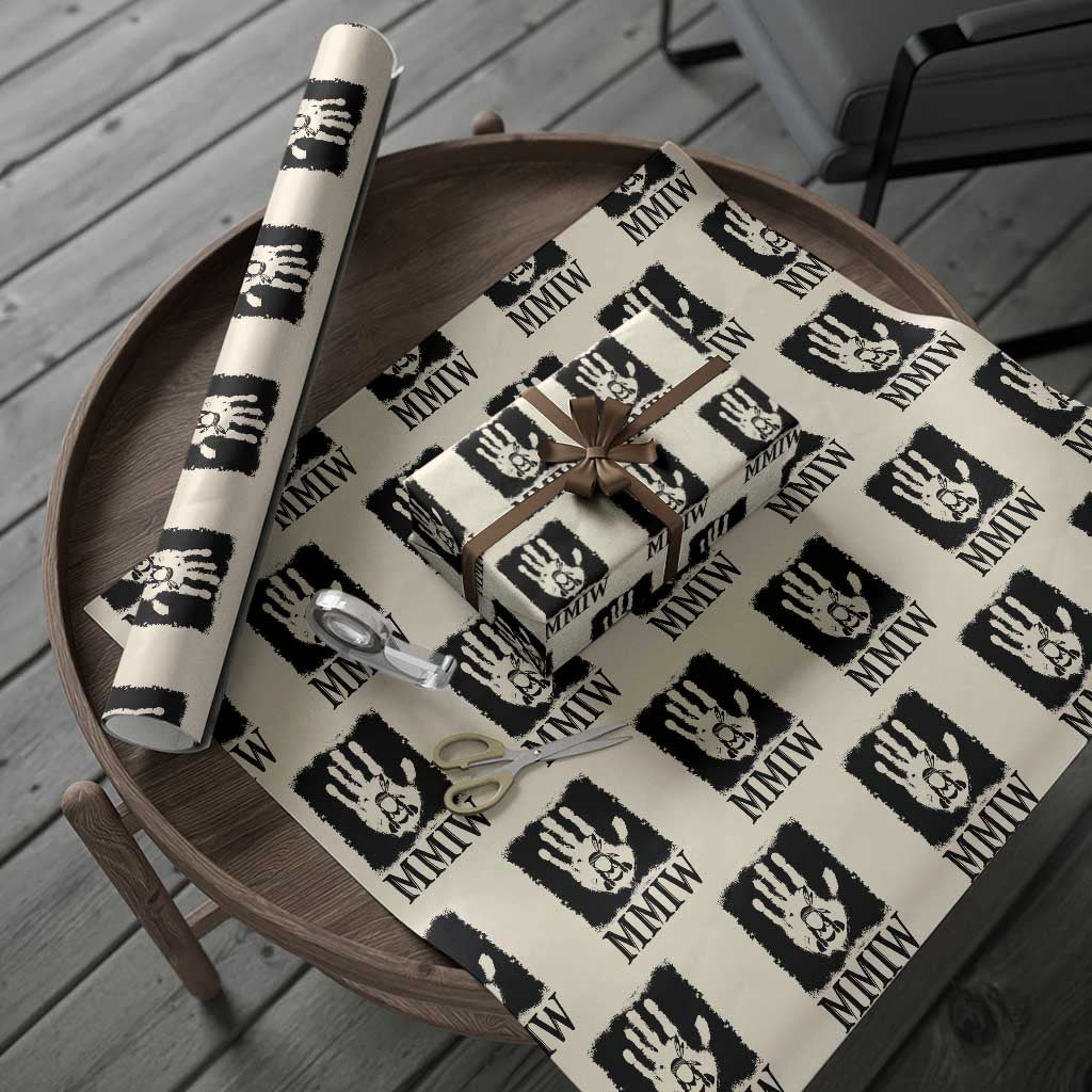 Stop MMIW Wrapping Paper Roll Voices For Stolen Sisters Red Handprint Graphic