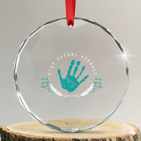 Stop Sexual Assault Awareness Survivor Crystal Glass Ornament