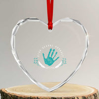 Stop Sexual Assault Awareness Survivor Heart Crystal Glass Ornament