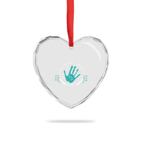 Stop Sexual Assault Awareness Survivor Heart Crystal Glass Ornament