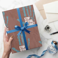 Stop Sexual Assault Wrapping Paper Roll Teal Ribbon Hand