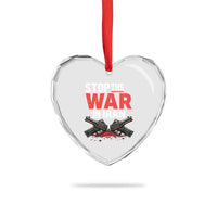 Stop the War in Iran Heart Crystal Glass Ornament Anti War Protest Peace Advocacy Human Rights