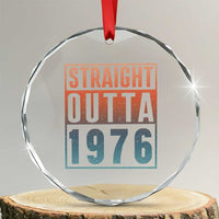 Straight Outta 1976 Crystal Glass Ornament Funny 50th Birthday Retro Neon Gradient Effect Printing