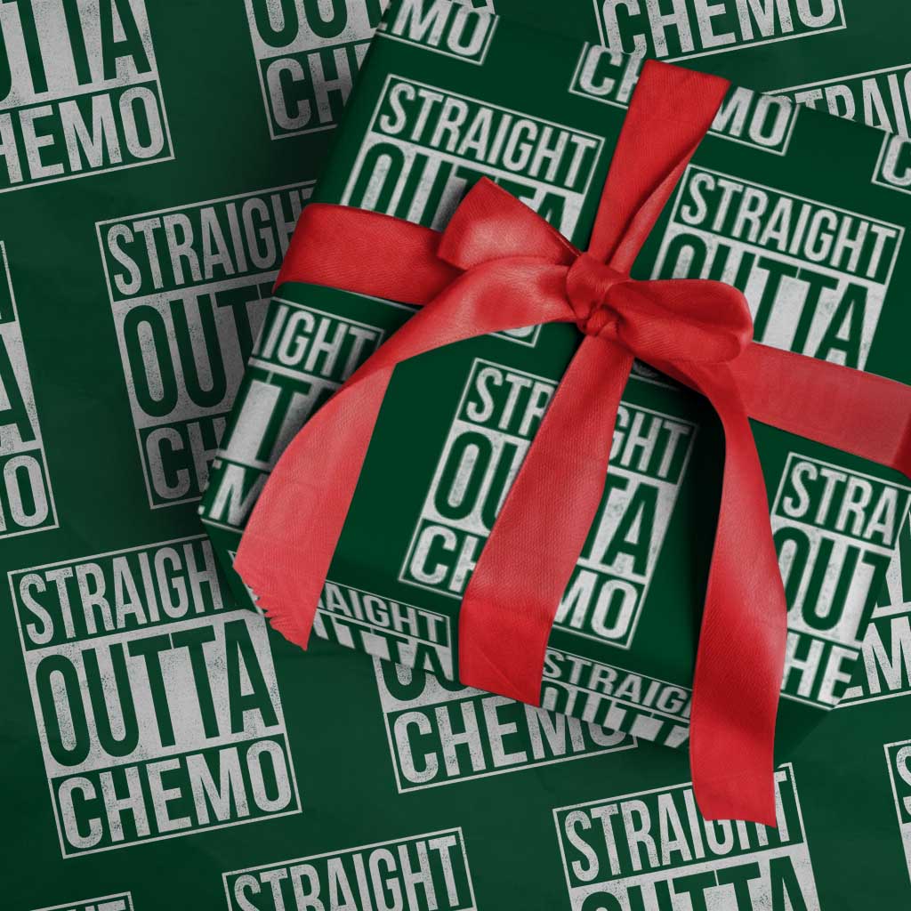 Straight Outta Chemo Wrapping Paper Roll Funny Battle Cancer Gift