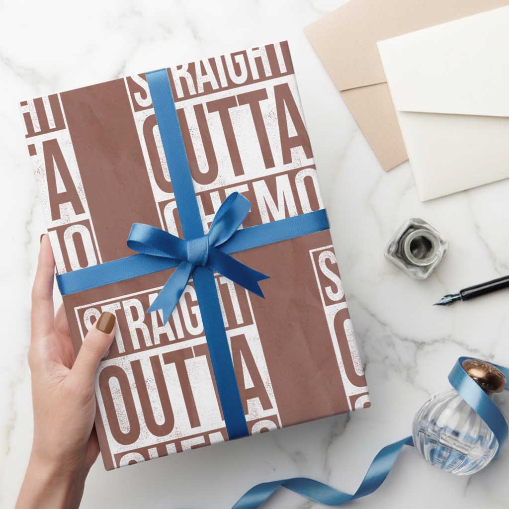 Straight Outta Chemo Wrapping Paper Roll Funny Battle Cancer Gift