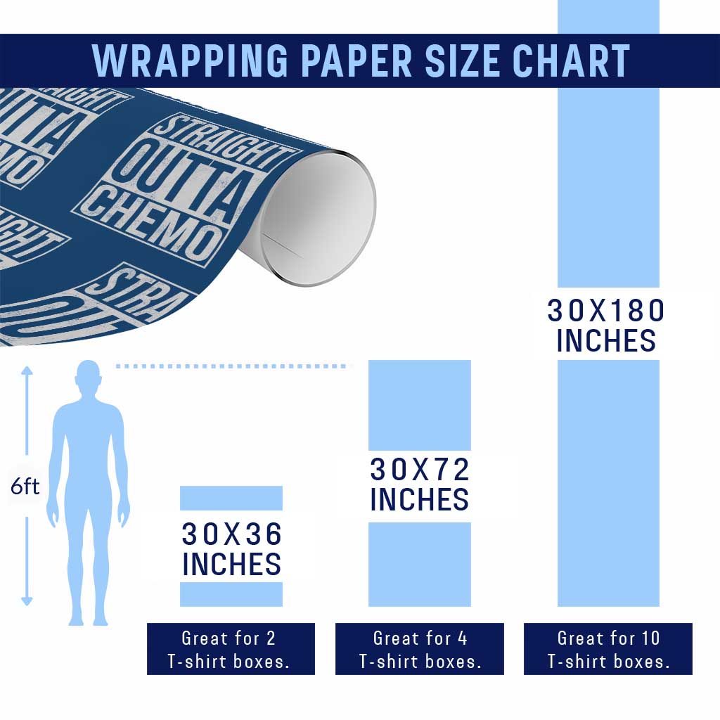 Straight Outta Chemo Wrapping Paper Roll Funny Battle Cancer Gift
