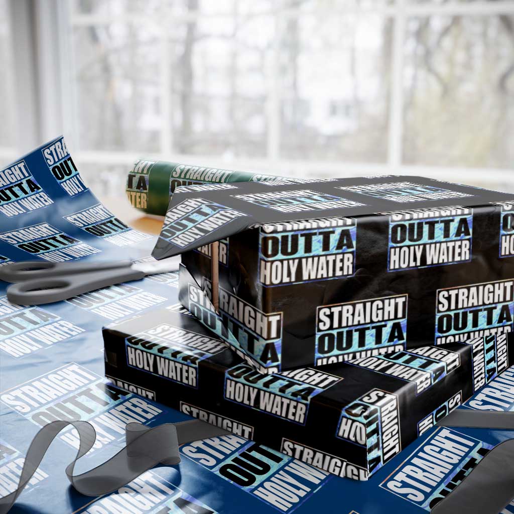 Straight Outta Holy Water Wrapping Paper Roll Baptismal Baptism Christening