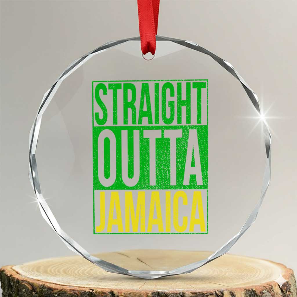 Straight Outta Jamaica Crystal Glass Ornament Cool Jamaican Travel Vacation - Wonder Print Shop