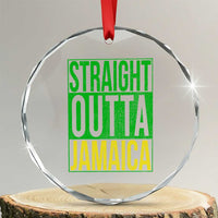 Straight Outta Jamaica Crystal Glass Ornament Cool Jamaican Travel Vacation - Wonder Print Shop