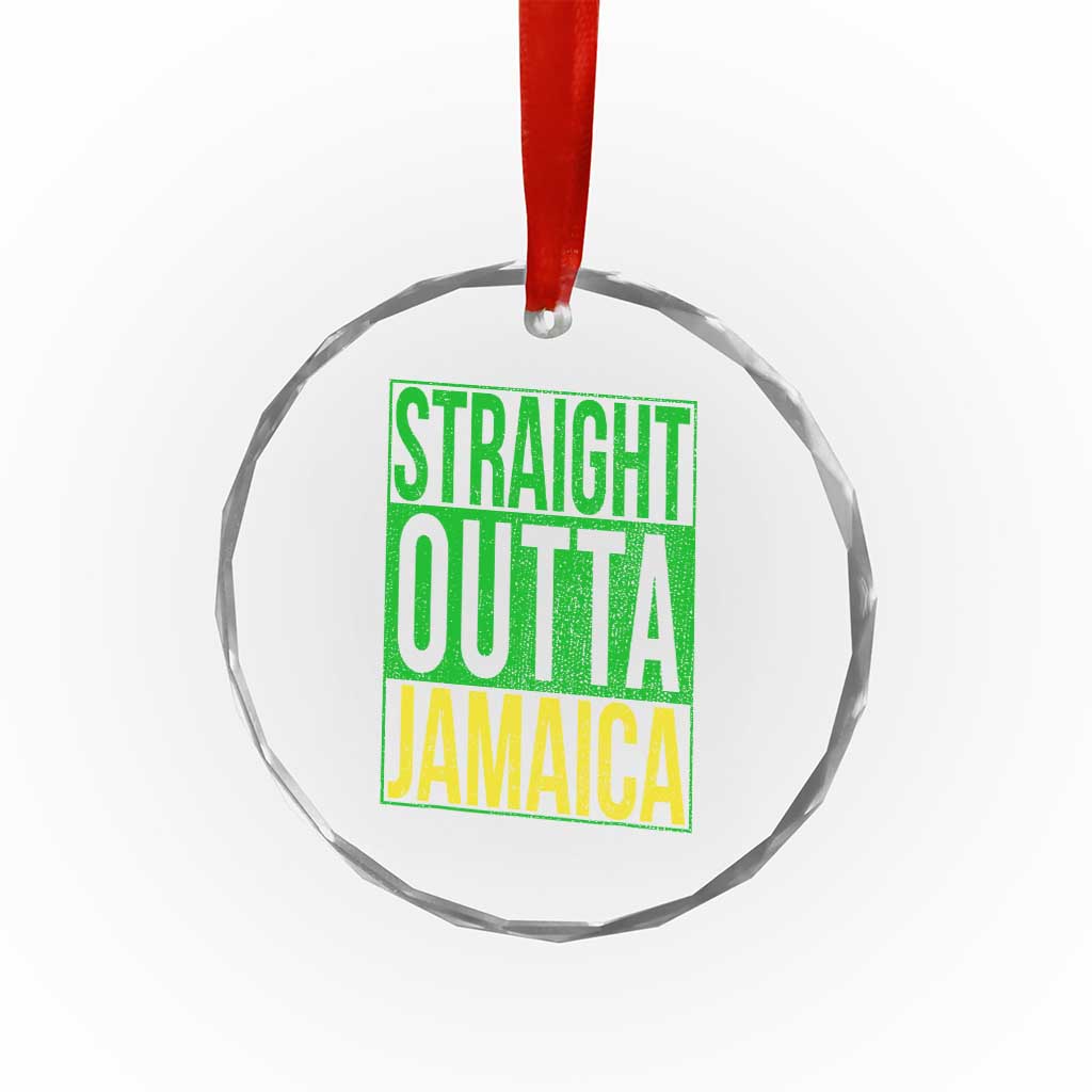 Straight Outta Jamaica Crystal Glass Ornament Cool Jamaican Travel Vacation - Wonder Print Shop