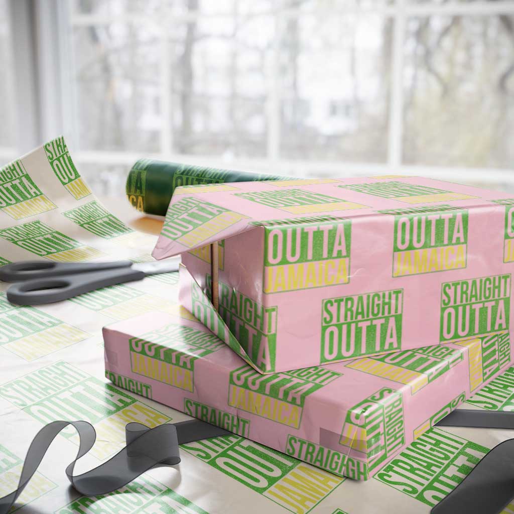 Straight Outta Jamaica Wrapping Paper Roll Cool Jamaican Travel Vacation - Wonder Print Shop