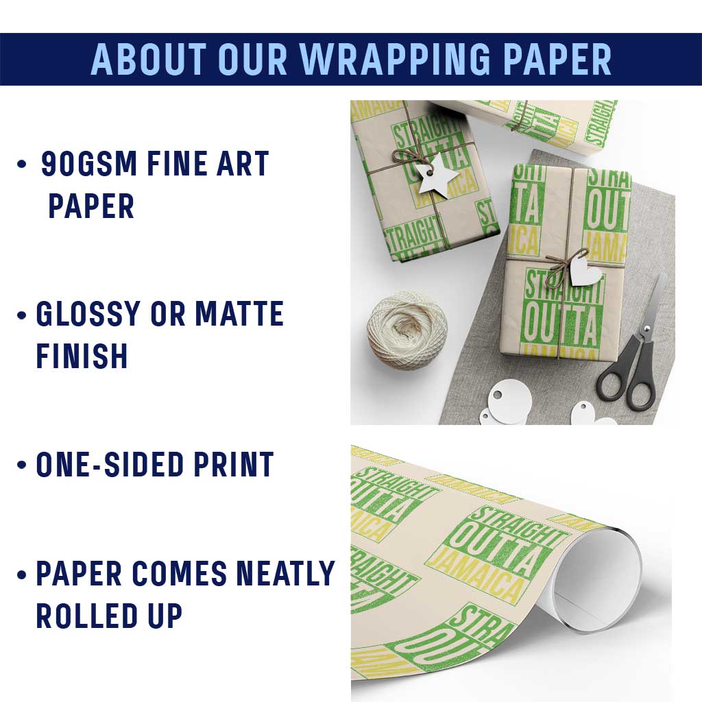 Straight Outta Jamaica Wrapping Paper Roll Cool Jamaican Travel Vacation - Wonder Print Shop