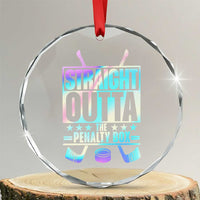 Straight Outta The Penalty Box Crystal Glass Ornament Iridescent Effect Hockey Player Gift - Wonder Print Shop