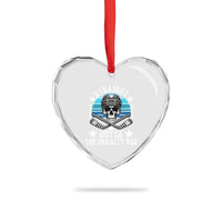 Straight Outta The Penalty Box Hockey Heart Crystal Glass Ornament Funny Skull Player Gift - Wonder Print Shop