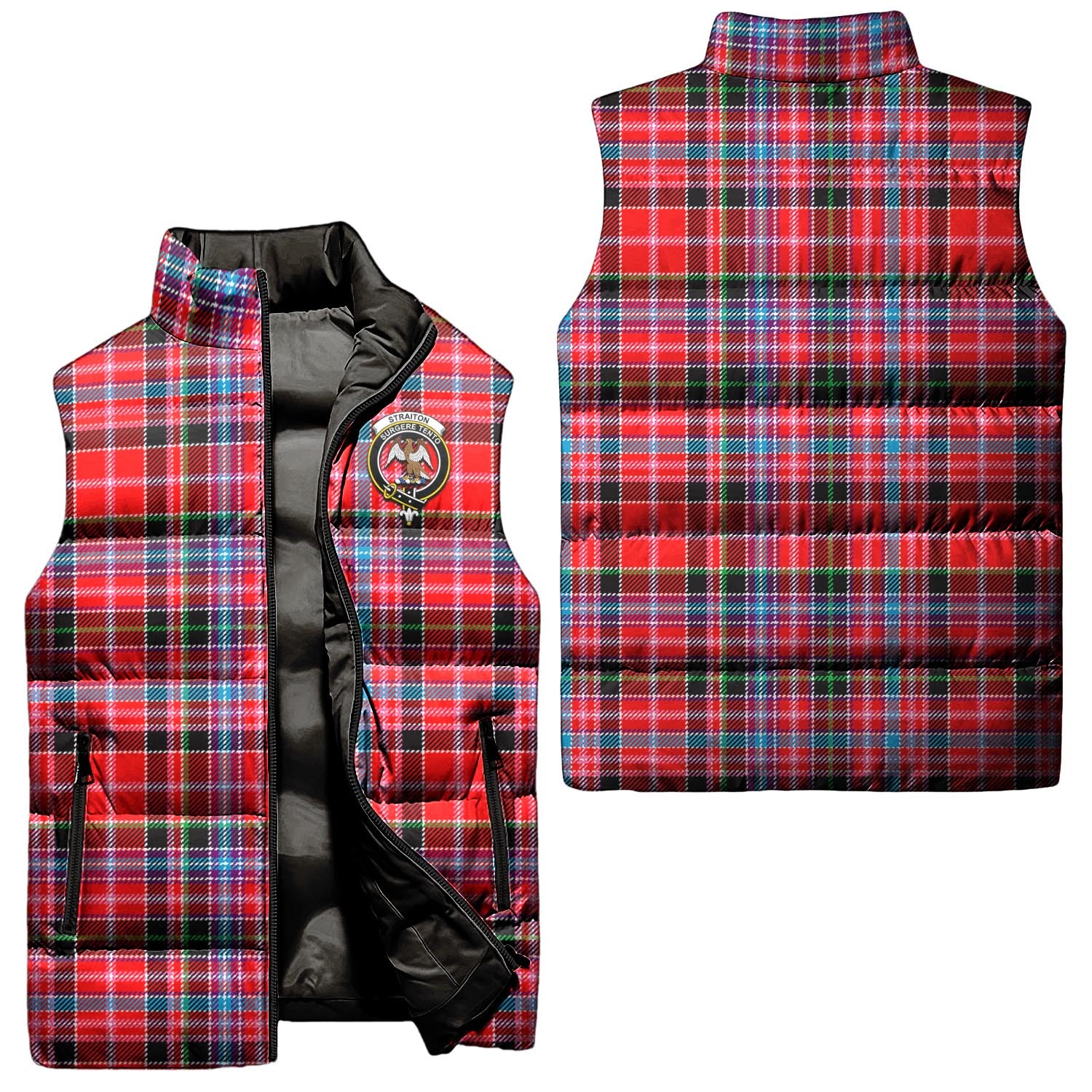 straiton-clan-puffer-vest-family-crest-plaid-sleeveless-down-jacket