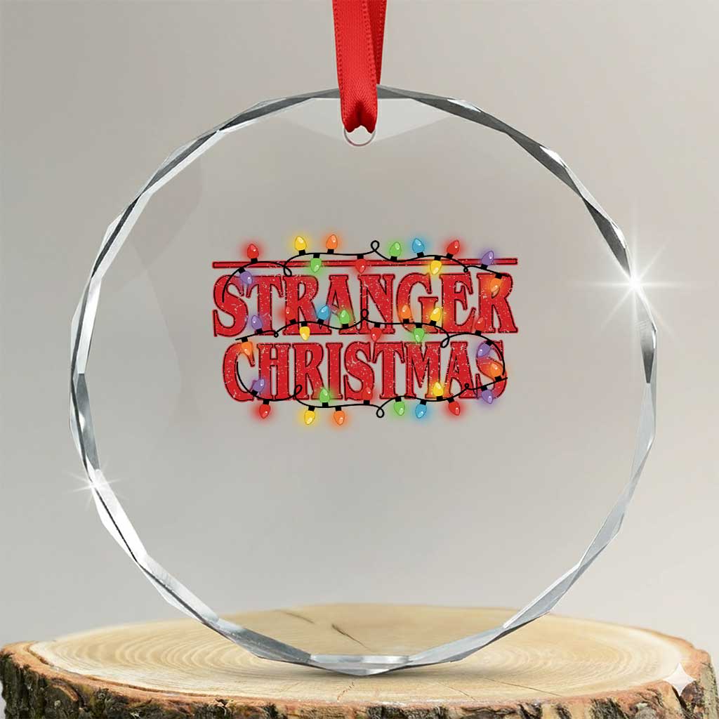 Stranger Christmas Crystal Glass Ornament Funny Xmas Alphabet Neon Lights Movie - Wonder Print Shop