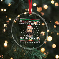 Stranger Christmas Crystal Glass Ornament Santa Murray Kiss My Jolly Ass - Wonder Print Shop