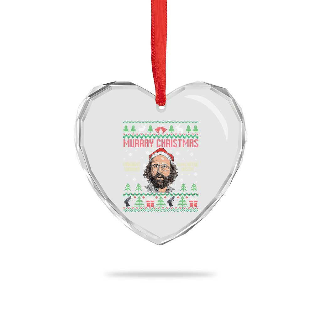Stranger Christmas Heart Crystal Glass Ornament Funny Murray Hawkins - Wonder Print Shop