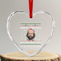 Stranger Christmas Heart Crystal Glass Ornament Santa Murray Kiss My Jolly Ass - Wonder Print Shop