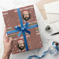 Stranger Christmas Wrapping Paper Roll Santa Murray Kiss My Jolly Ass - Wonder Print Shop