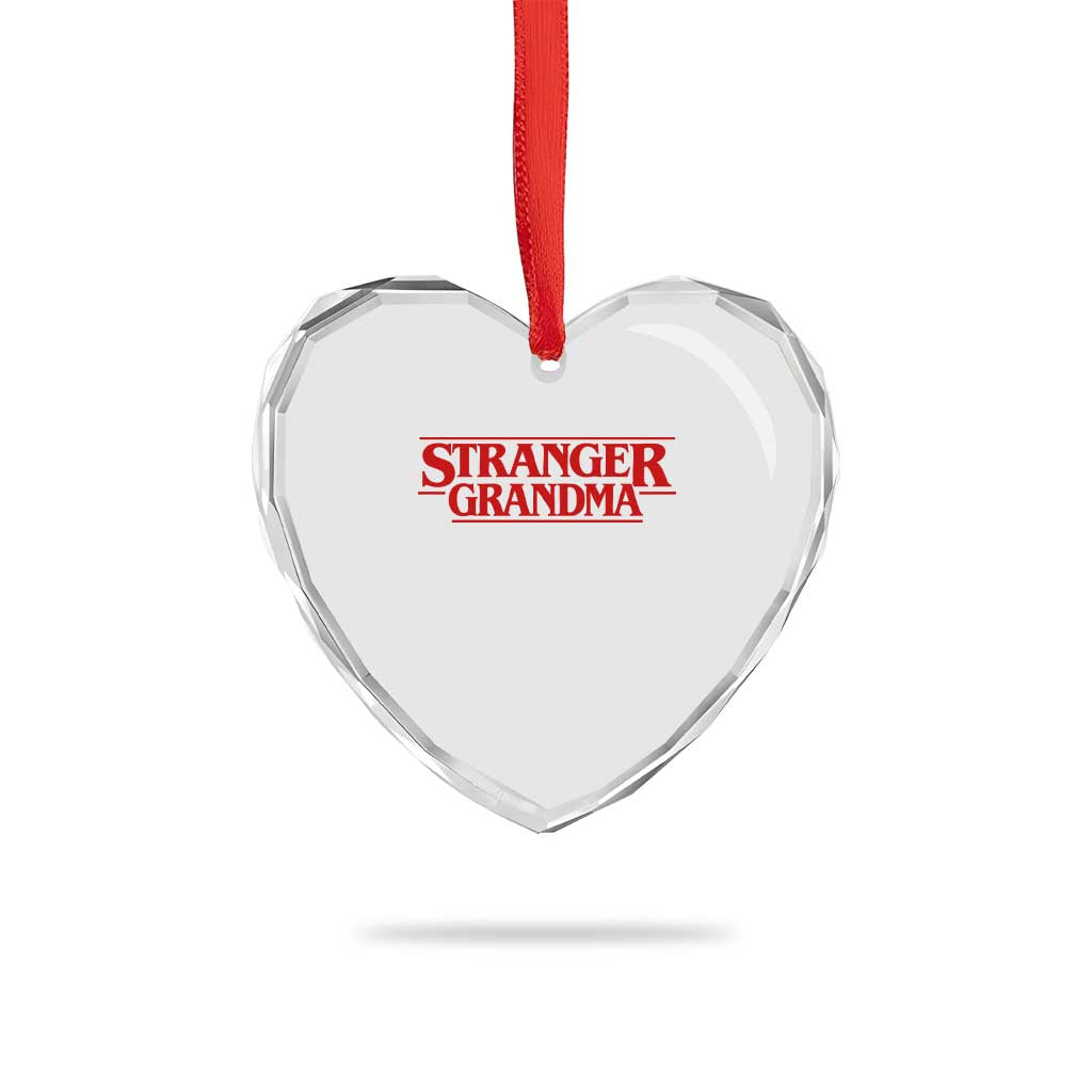 Stranger Grandma Heart Crystal Glass Ornament Funny Grandmother Movie Gift