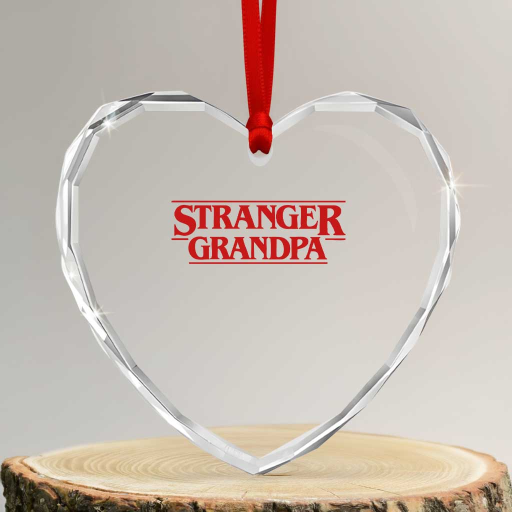 Stranger Grandpa Heart Crystal Glass Ornament Funny Grandfather Movie Gift