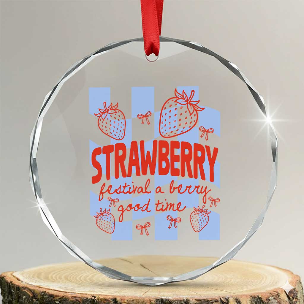 Strawberry Festival Crystal Glass Ornament 1968 A Berry Good Time Summer