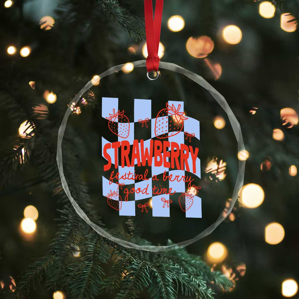 Strawberry Festival Crystal Glass Ornament 1968 A Berry Good Time Summer