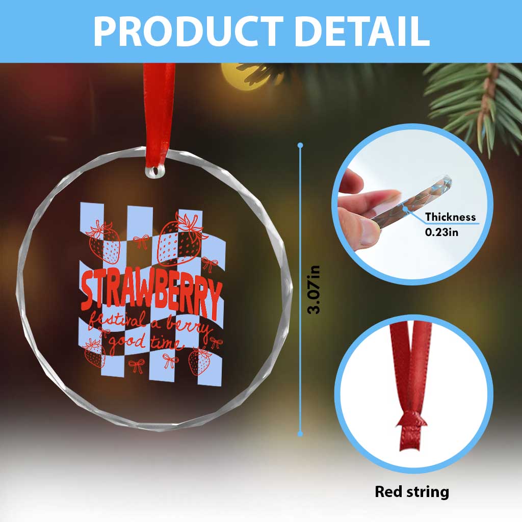Strawberry Festival Crystal Glass Ornament 1968 A Berry Good Time Summer