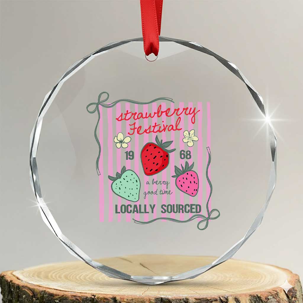 Strawberry Festival Crystal Glass Ornament Summer Fruit Vibes