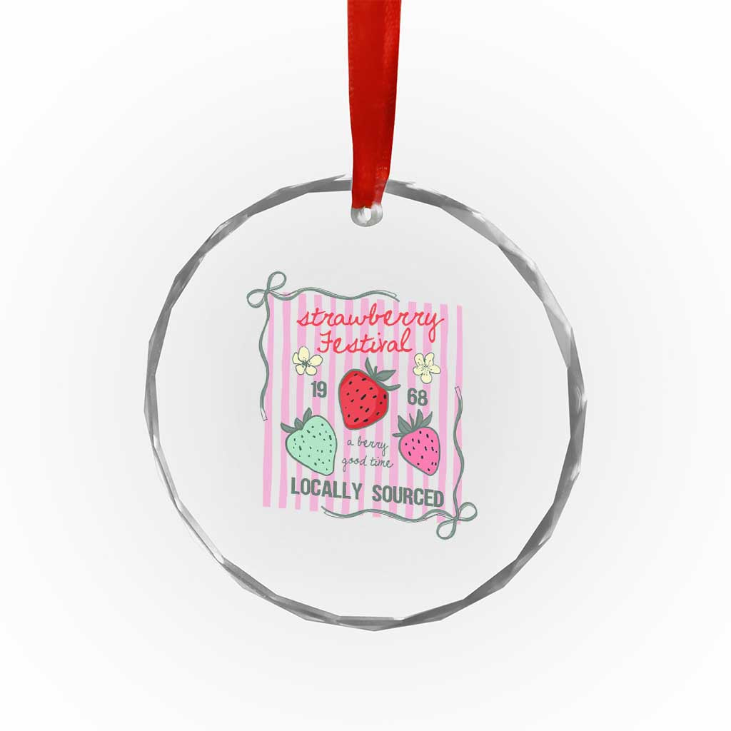 Strawberry Festival Crystal Glass Ornament Summer Fruit Vibes