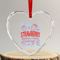 Strawberry Festival Heart Crystal Glass Ornament 1968 A Berry Good Time Summer