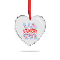 Strawberry Festival Heart Crystal Glass Ornament 1968 A Berry Good Time Summer